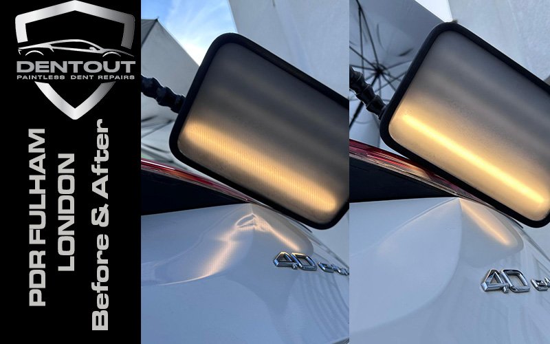 Dent Removal Fulham London PDR Paintless Dent Repair Before and After Photo on the Boot Door