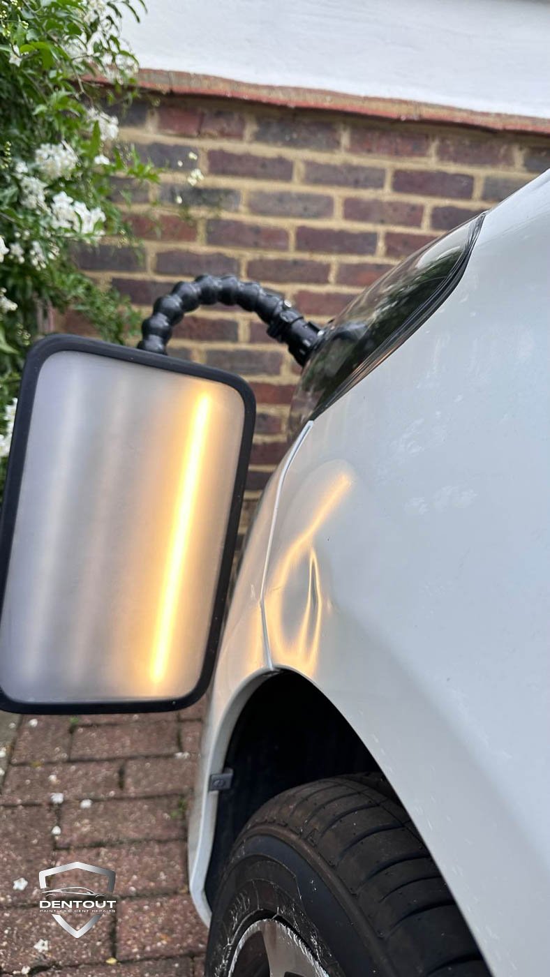 Before Dent Removal Side Arch in London