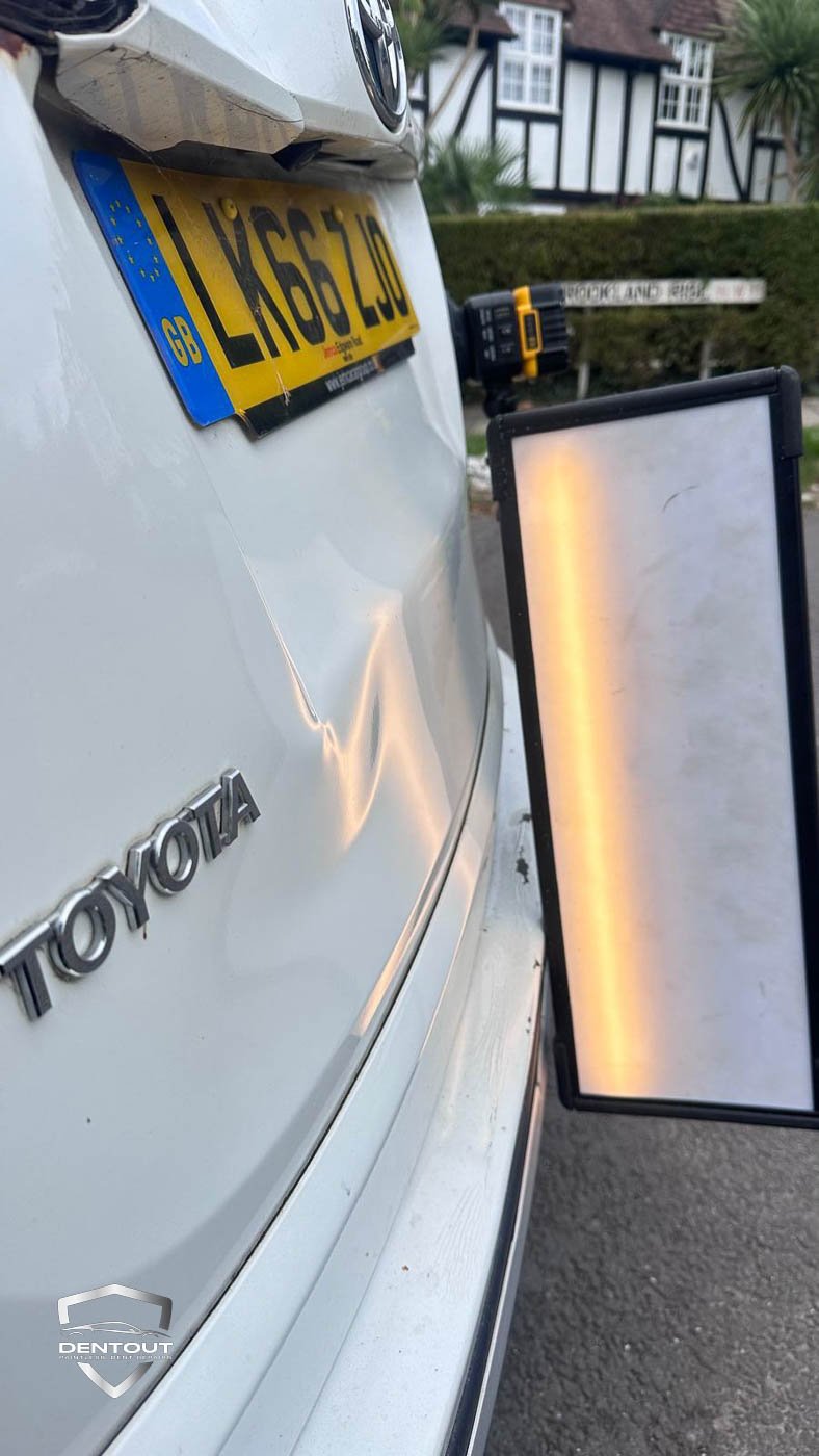 Before Car Boot Dent Removal Repair in London